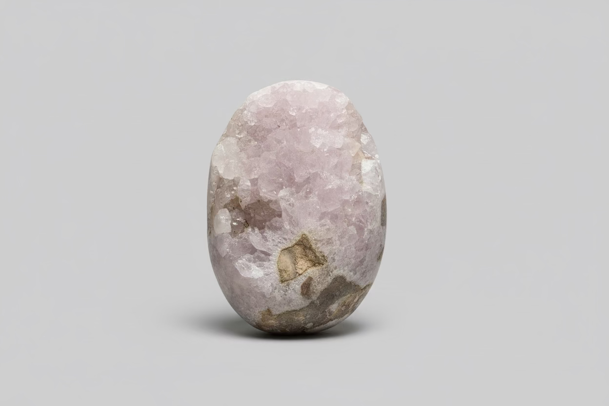 Roze amethist cutbase van 354g met zachte paarse gloed