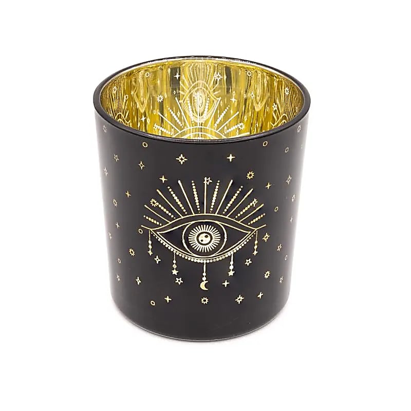 Zwart metallic sfeerlicht glas met alziend oog