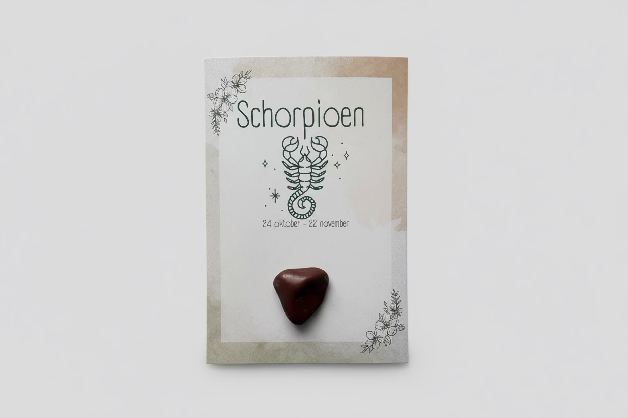 Scorpio Zodiac Sign Card with Stone