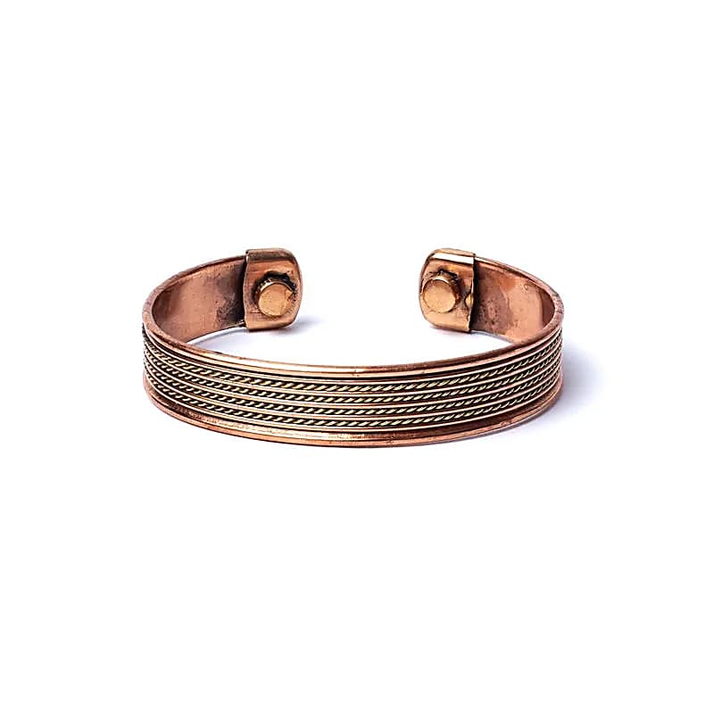 Koperen armband met magneten en verfijnd patroon