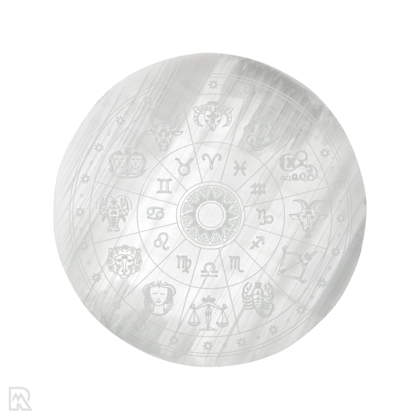 Seleniet oplaadschijf met zodiac wiel gravure van 350g