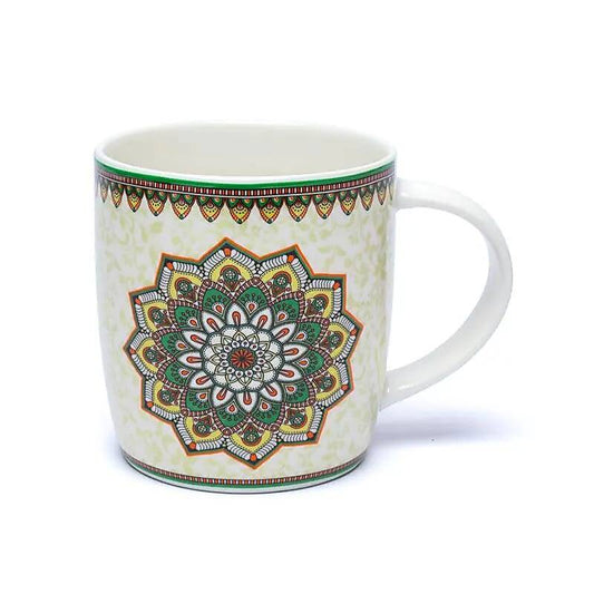 Theemok met groene mandala design