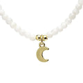 Maansteen Ketting met Gouden Maan Hanger