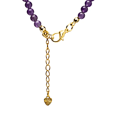 Amethist Halsketting met Gouden Zon Hanger