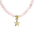Rozenkwarts Ketting met Gouden Ster Hanger