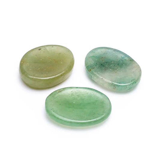Groene aventurijn duimsteen worry stone met glans