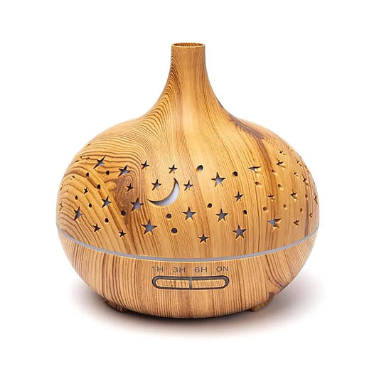 Aroma diffuser Starlight houtmotief ultrasoon 100ml met LED verlichting