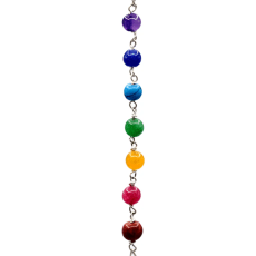 7 chakra kralen op rozenkwarts pendel ketting