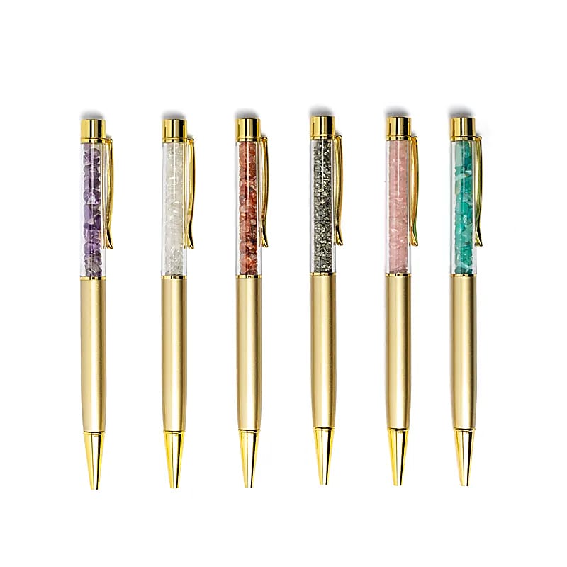 Pen gevuld met edelsteenchips