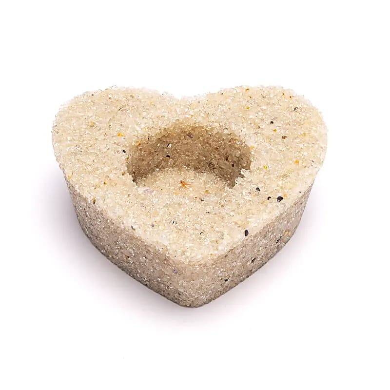 Hartvormige Theelichthouder Bergkristal – Rust, Energie