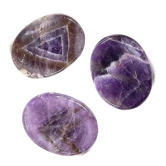 Amethist duimsteen worry stone in paarse tint