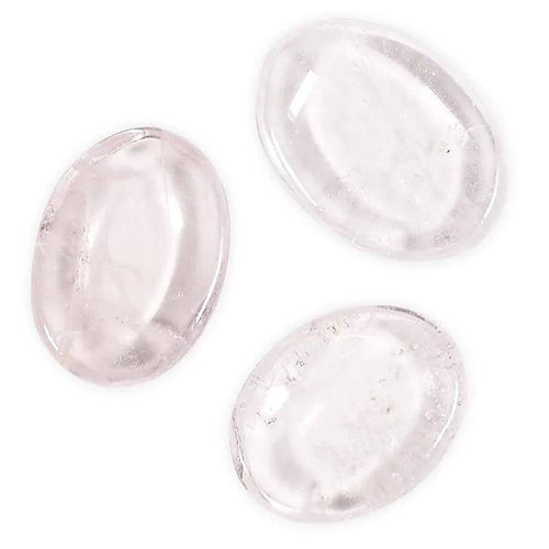 Bergkristal duimsteen worry stone met heldere vorm