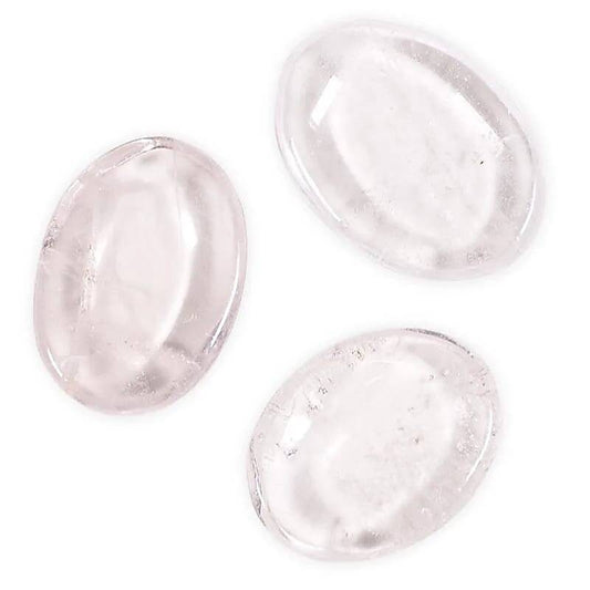 Bergkristal duimsteen worry stone met heldere vorm