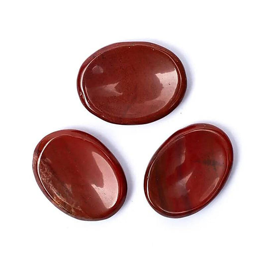 Rode jaspis duimsteen worry stone in roodbruin