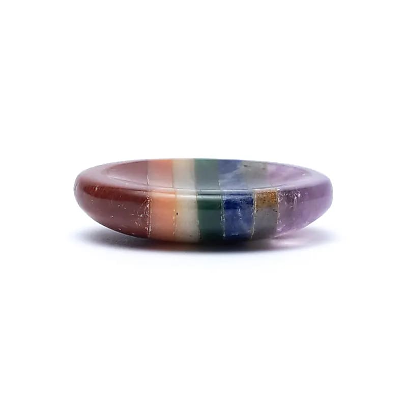 Chakra duimsteen worry stone met regenboogkleuren