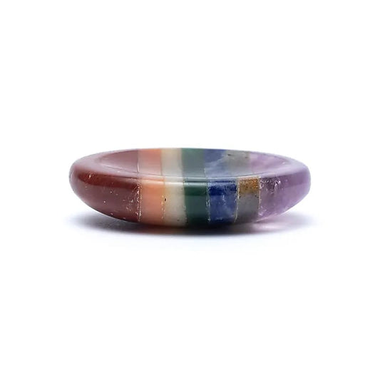 Chakra duimsteen worry stone met regenboogkleuren