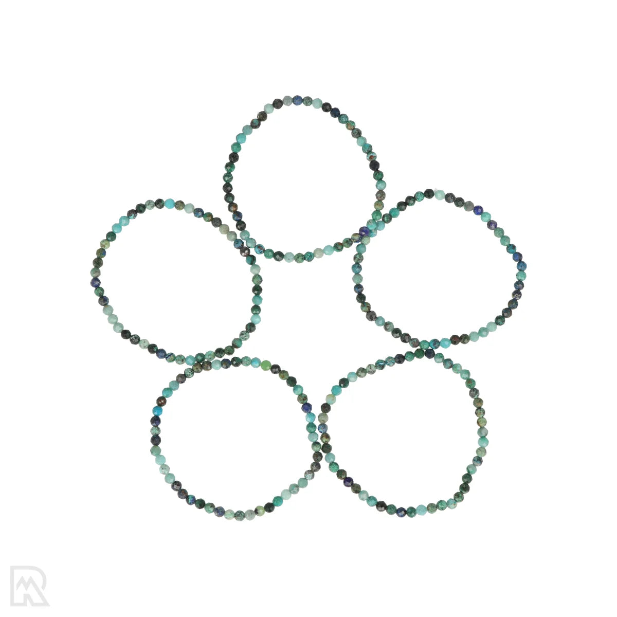 Azuriet facet armband 4mm met blauwe tint