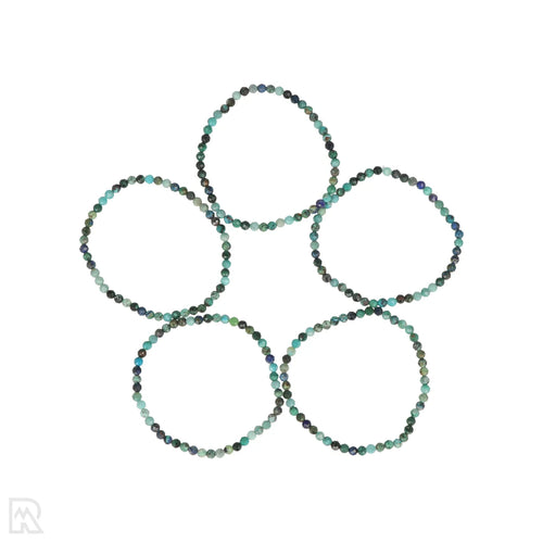 Azuriet facet armband 4mm met blauwe tint