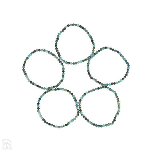 Azuriet facet armband 4mm met blauwe tint