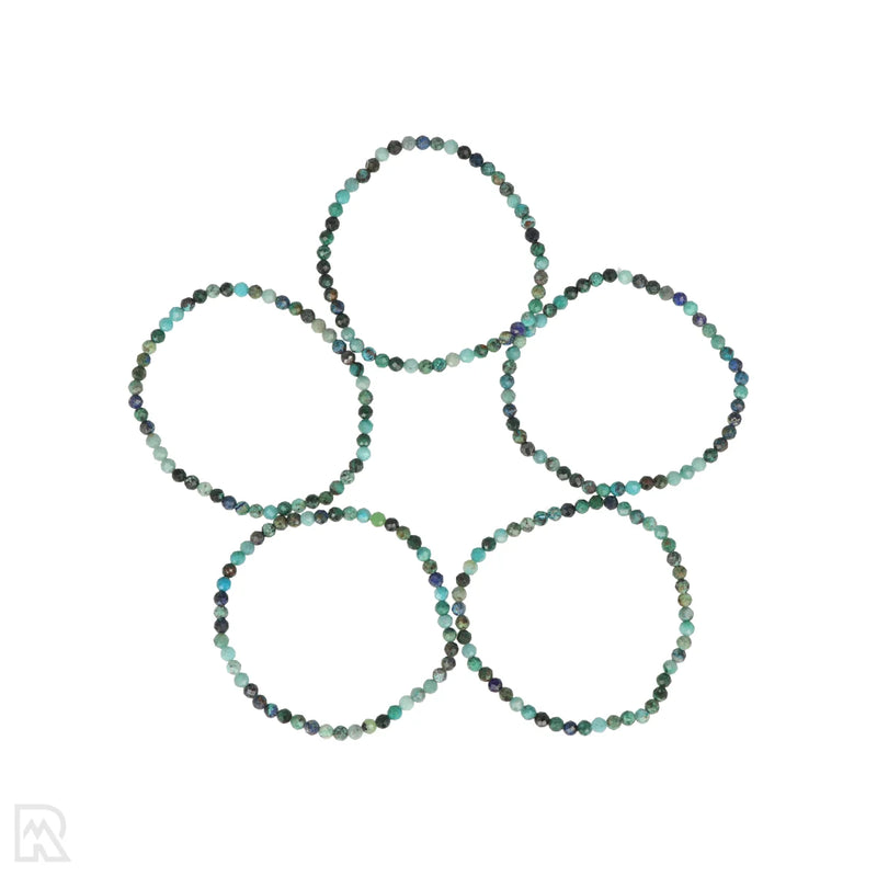 Azuriet facet armband 4mm met blauwe tint