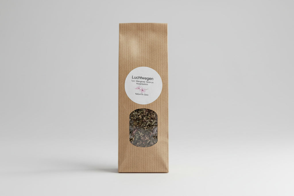 Luchtwegen thee met tijm, weegbree, salie en rozenbottels 