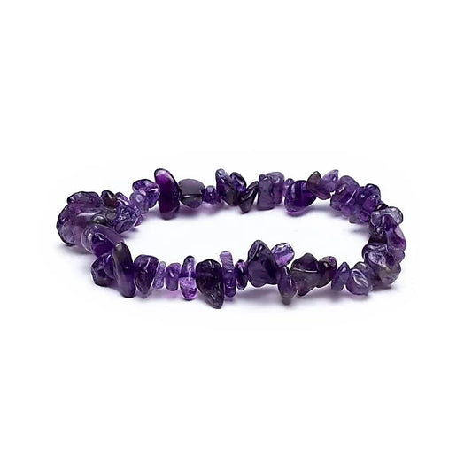 Split amethist armband met paarse kralen