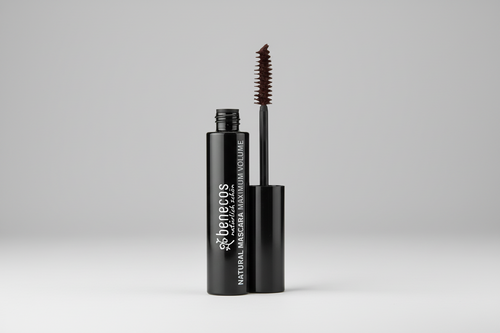 Benecos mascara maximum volume bruin 8ml met natuurlijke ingrediënten en vitamine E voor gevoelige ogen 