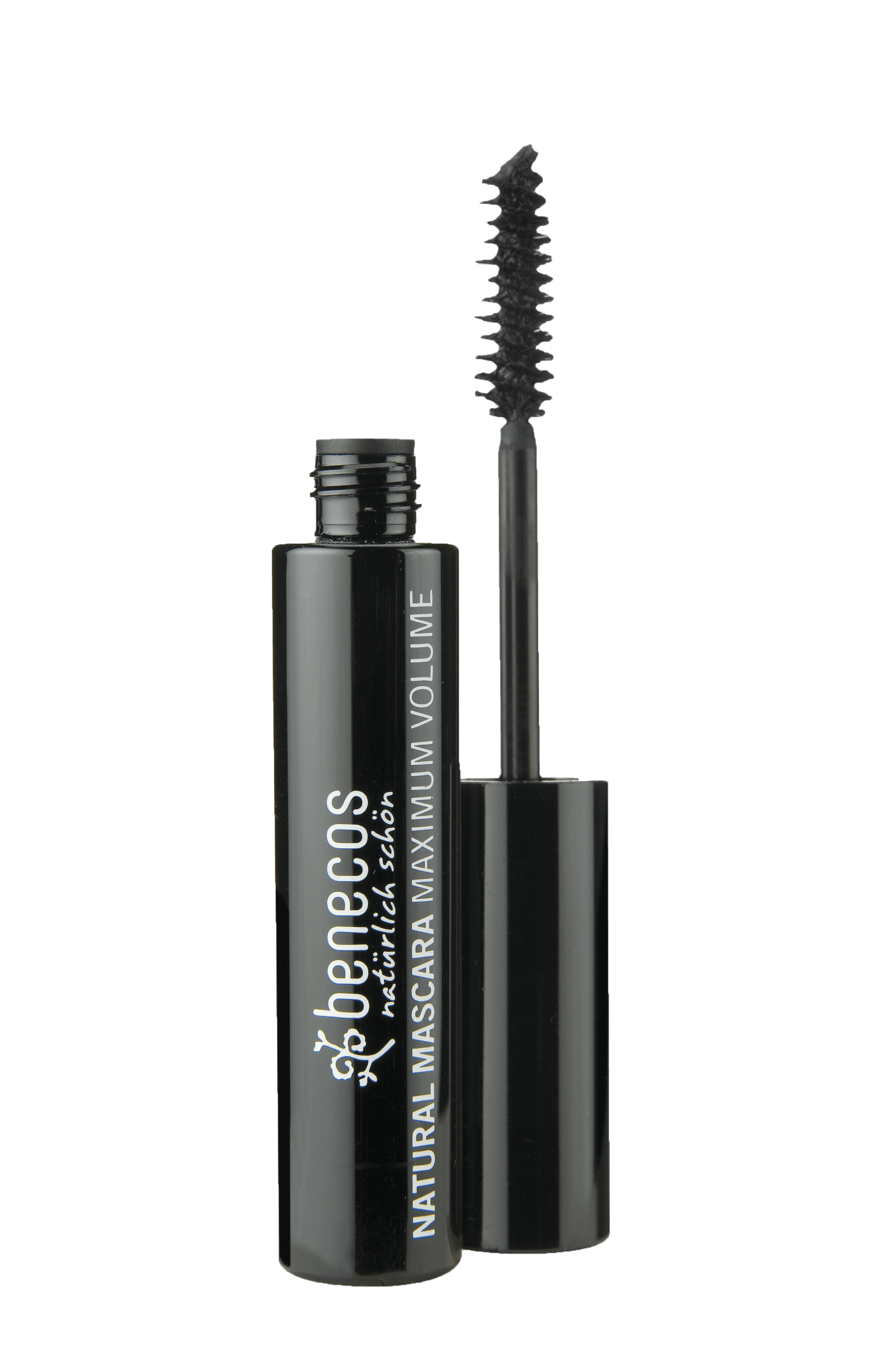 Benecos mascara maximum volume intens zwart 8ml met natuurlijke ingrediënten en vitamine E voor gevoelige ogen 