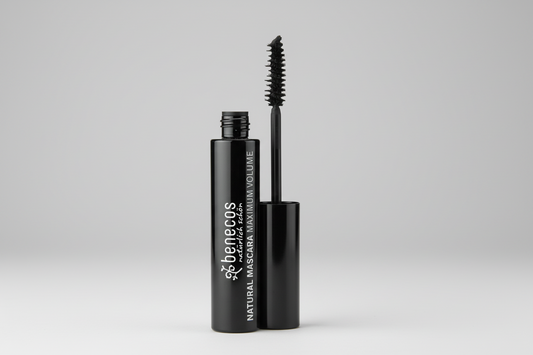 Benecos mascara maximum volume intens zwart 8ml met natuurlijke ingrediënten en vitamine E voor gevoelige ogen 