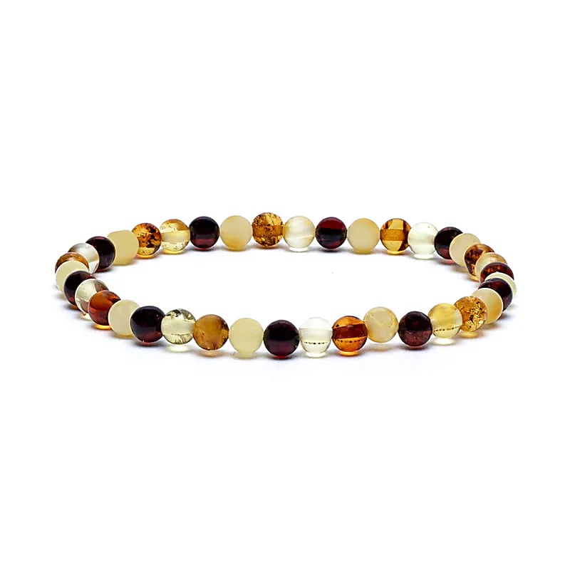 Barnsteen armband met warme gouden kralen