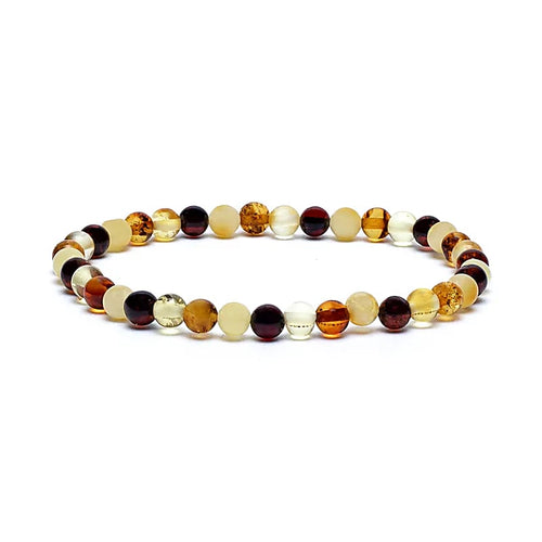 Barnsteen armband met warme gouden kralen