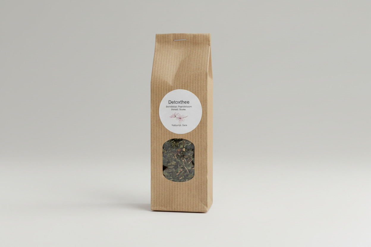 Detoxthee met brandnetel, paardebloem, citroenmelisse en gember