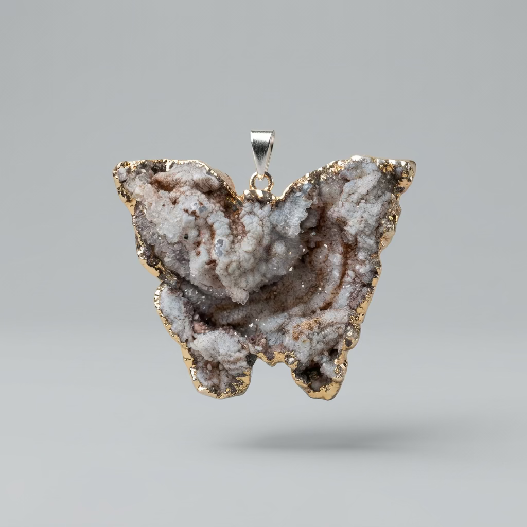 chalcedoon vlinger ketting hanger