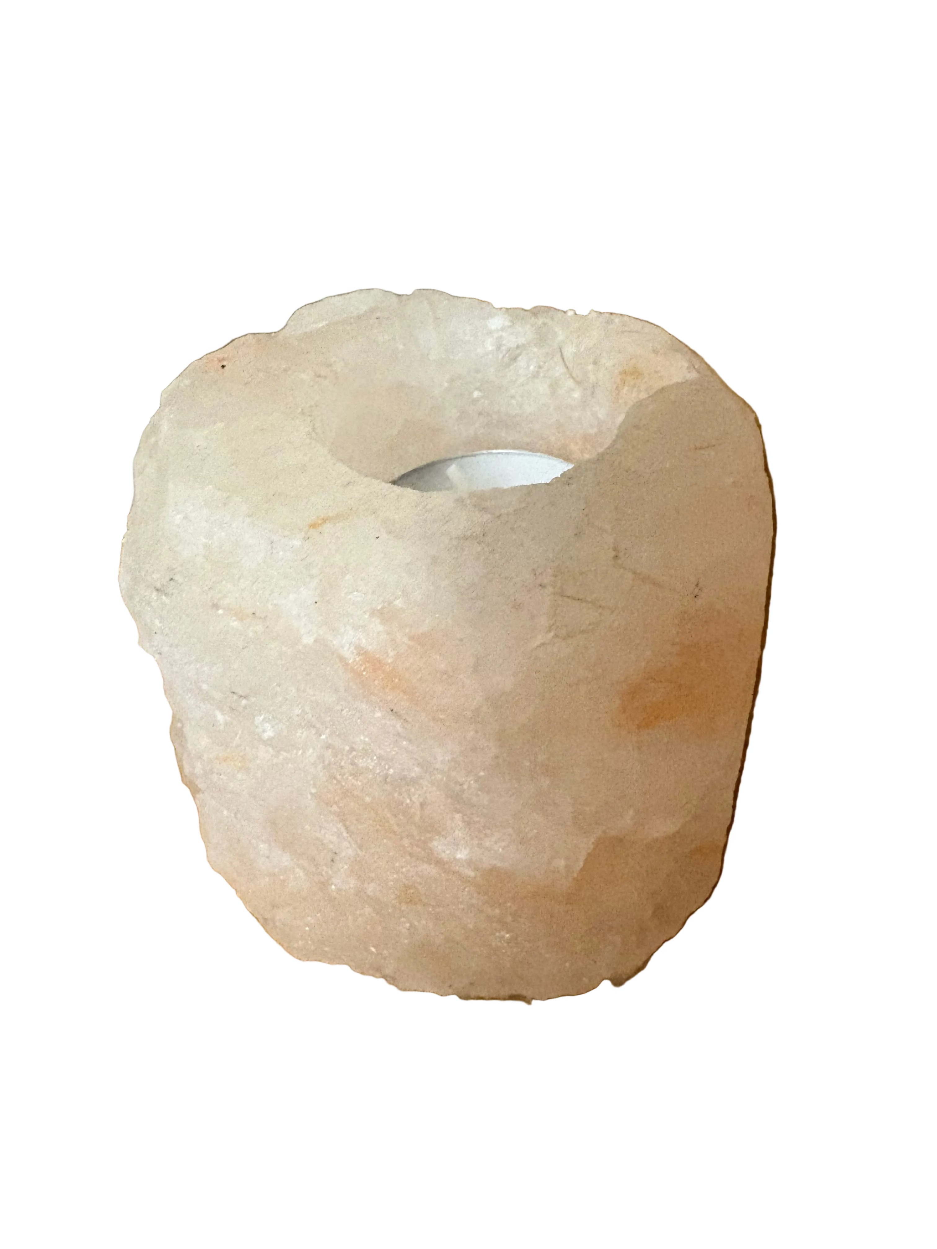 Himalaya Zoutsteen Waxinelichthouder Rond – Natuurlijk