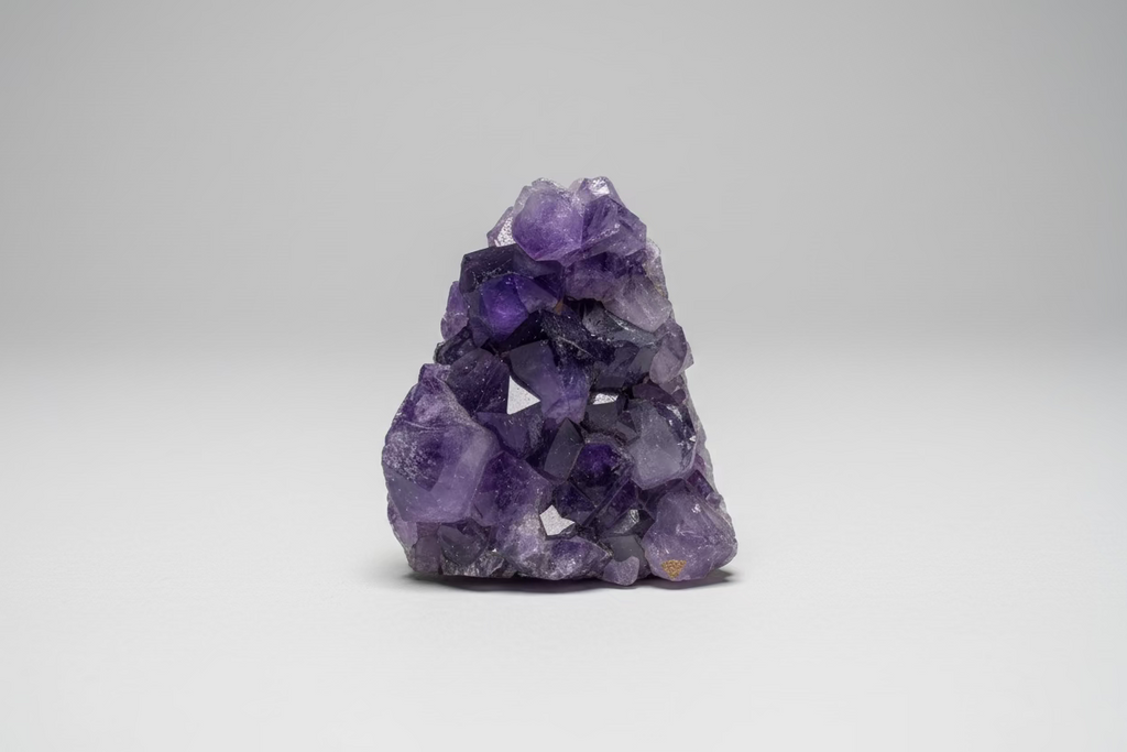 Amethist cutbase van 124g met vlakke basis en paarse punten