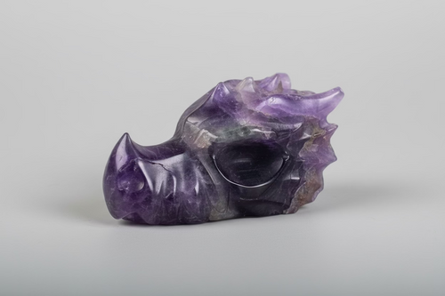 Amethist drakenkop sculptuur 108g voor spirituele bescherming