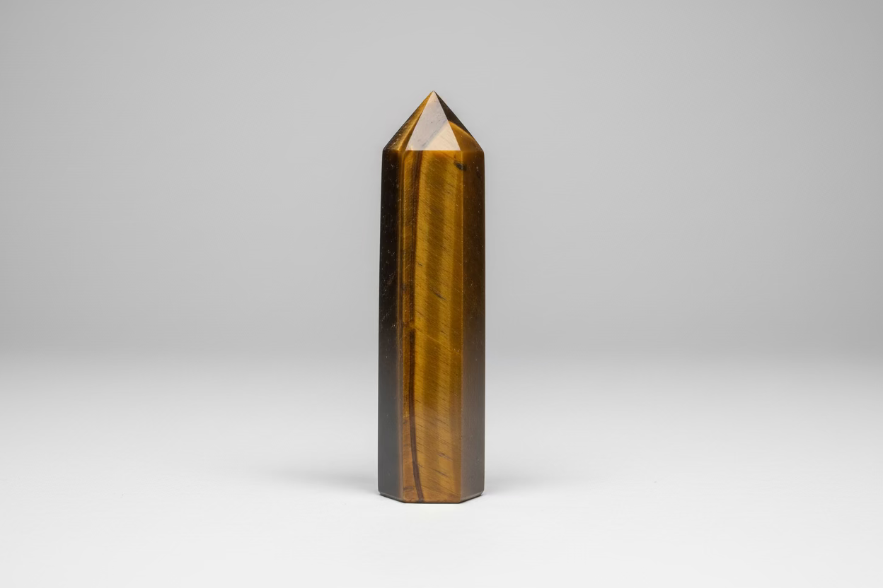 Tijgeroog punt van 57 gram met warme gouden strepen