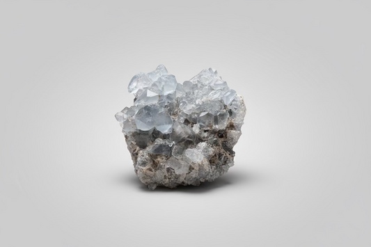 Zeer grote celestien cluster van 916 gram met imposante blauwe punten