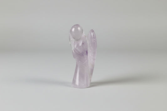 Amethist engeltje 28 gram handgesneden miniatuur, 5 cm hoog, natuurlijk amethist met paarse kleur