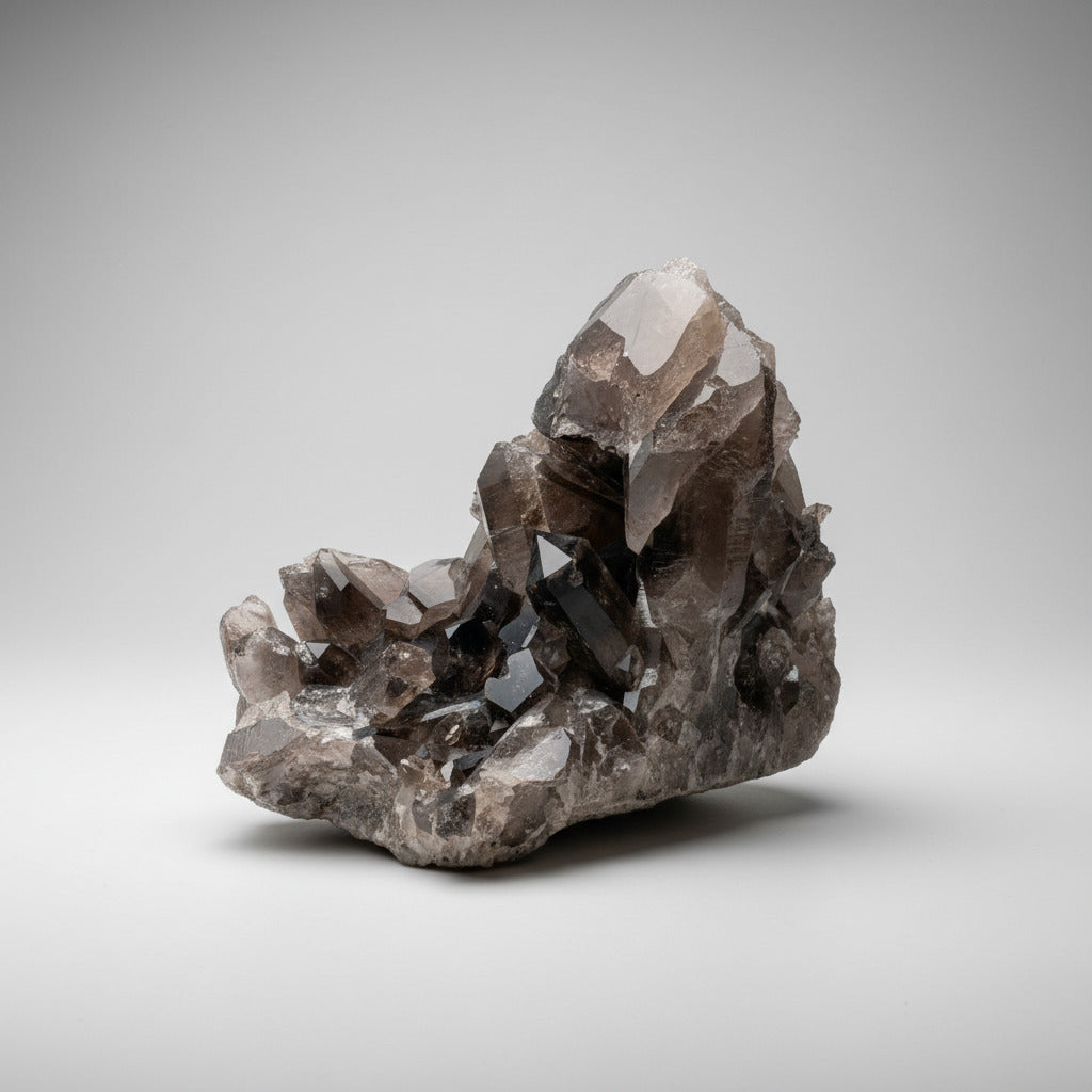 "Natuurlijk rookkwarts kristal van 874 gram, 11 cm hoog en 15 cm breed"