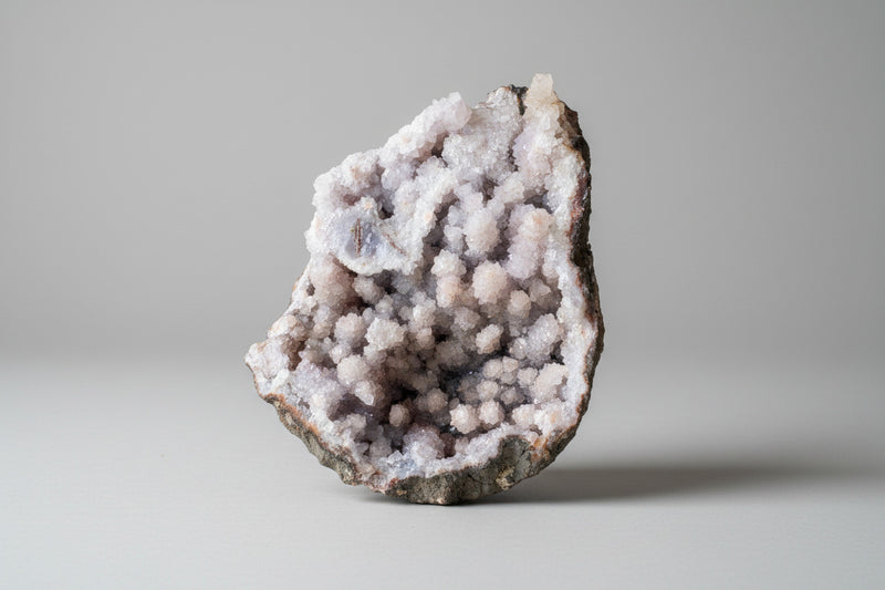 "Natuurlijke cactus kwarts geode van 1000 gram met unieke kristalformatie, 14 cm hoog en 12 cm breed"