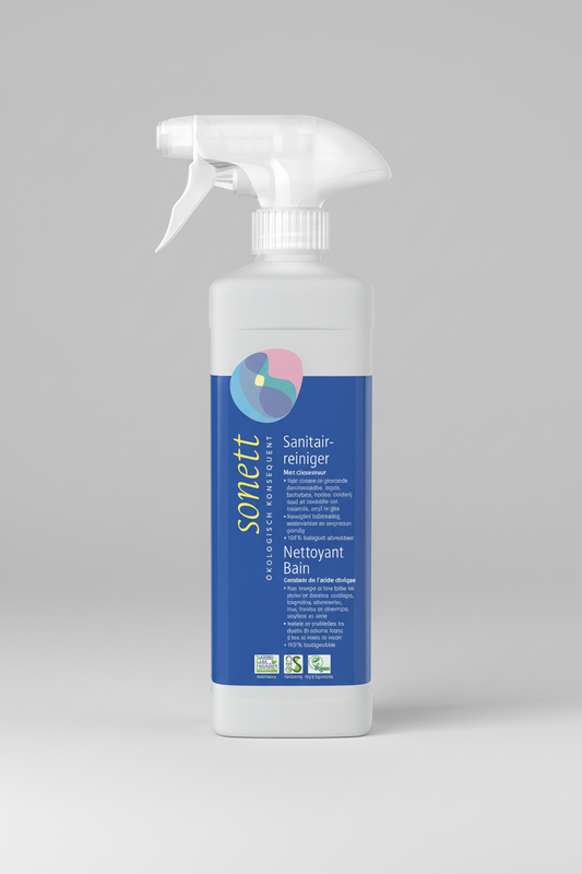 Sonett badkamerreiniger 500ml, biologisch met citroenzuur tegen kalkaanslag, watervlekken en zeepresten voor tegels en douche 