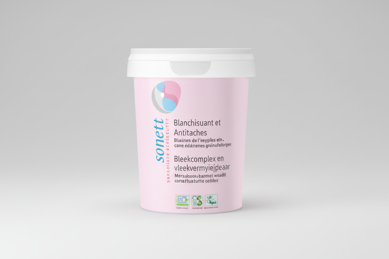 Sonett bleekmiddel 450g op zuurstofbasis, veganistisch en milieuvriendelijk voor wit wasgoed en vlekverwijdering
