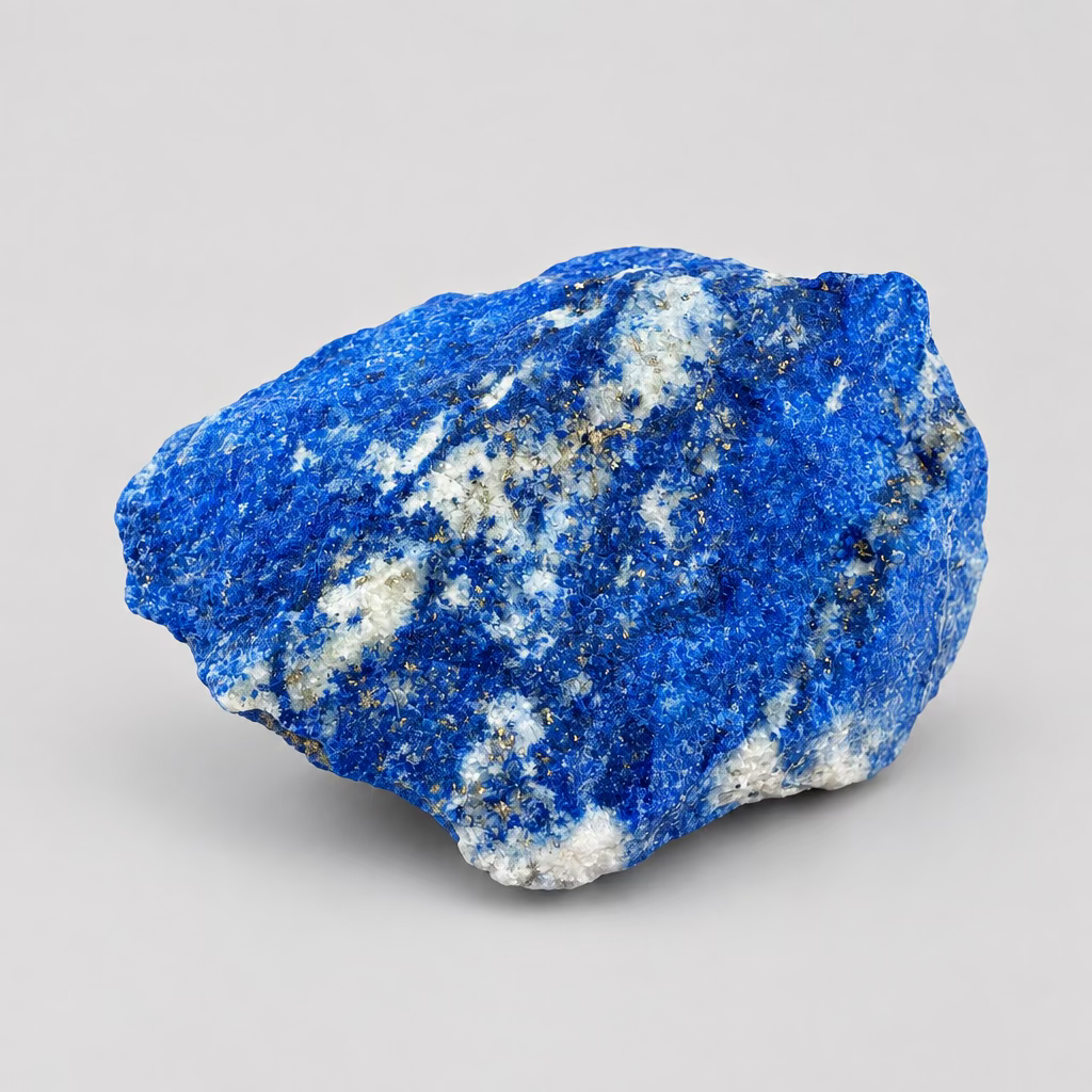 ruwe lapis lazuli van 23 gram en 4 cm. Intens blauw met witte aders en goudkleurige spikkel