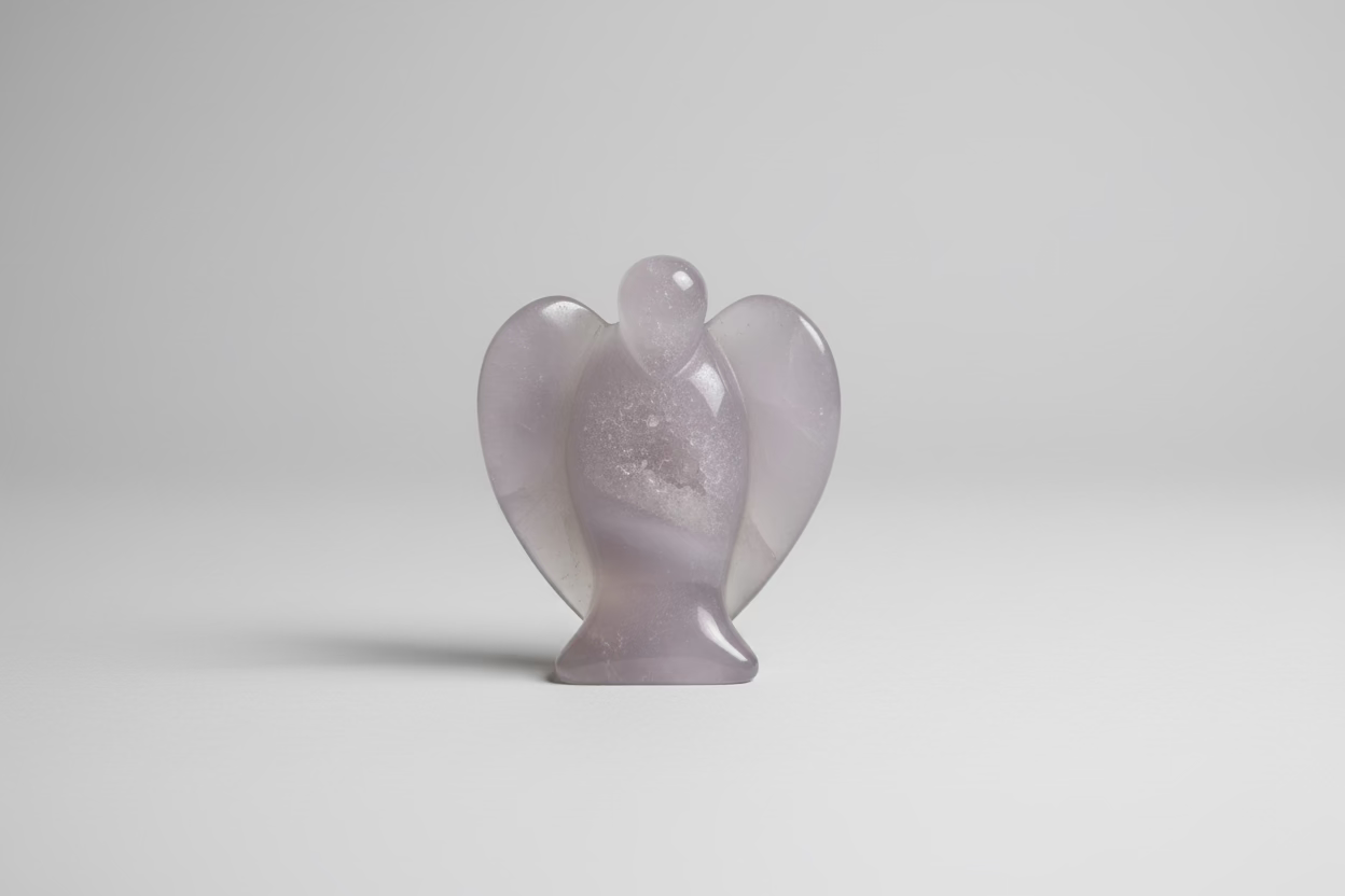 Agaat Engel met Druzy – Gepolijste Edelsteen Decoratie 5,5x4,5 cm