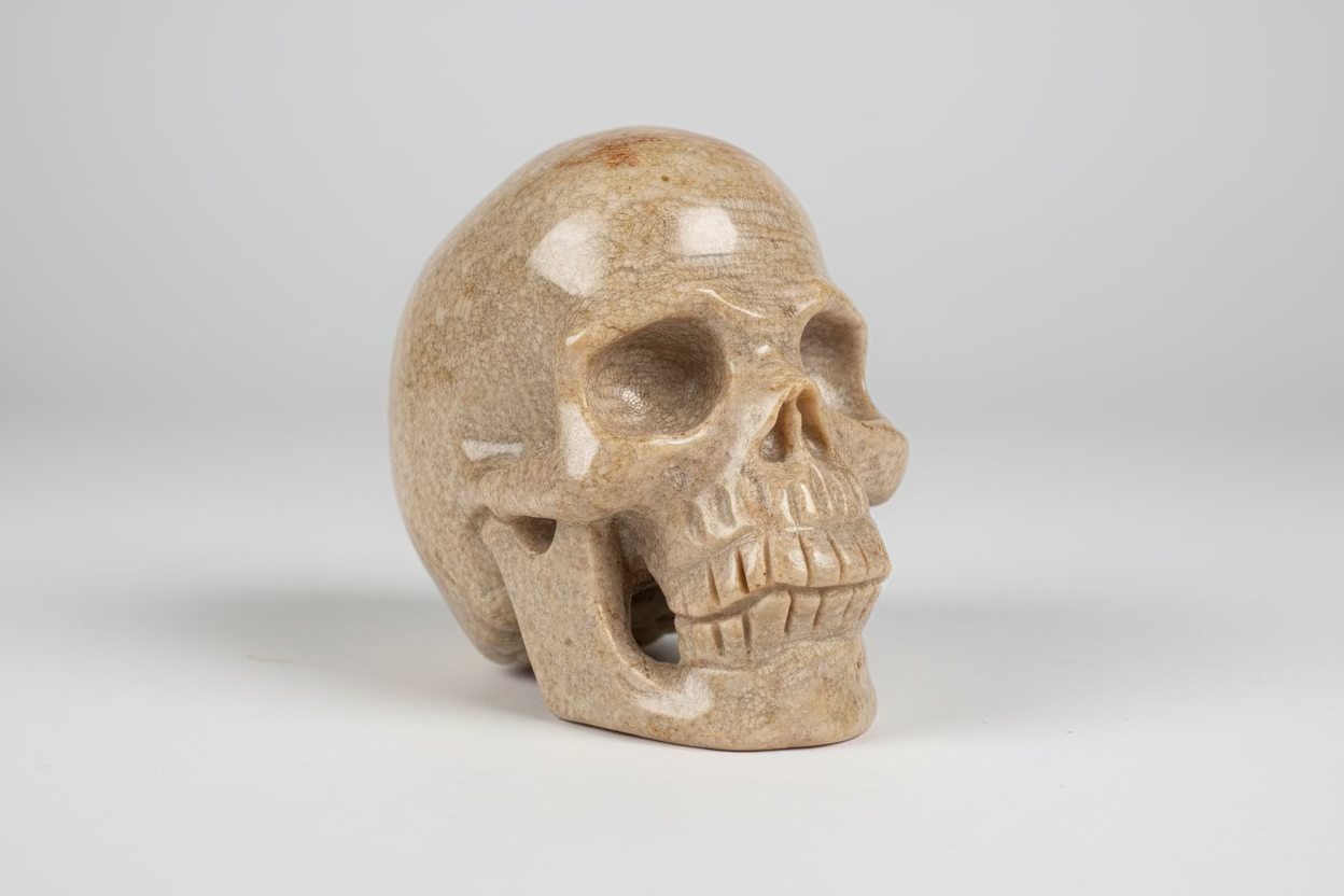 Fossiel Koraal Skull – Uniek Verzamelobject