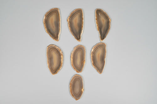 Agaat Hanger met 7 Schijven – Beige/Grijs