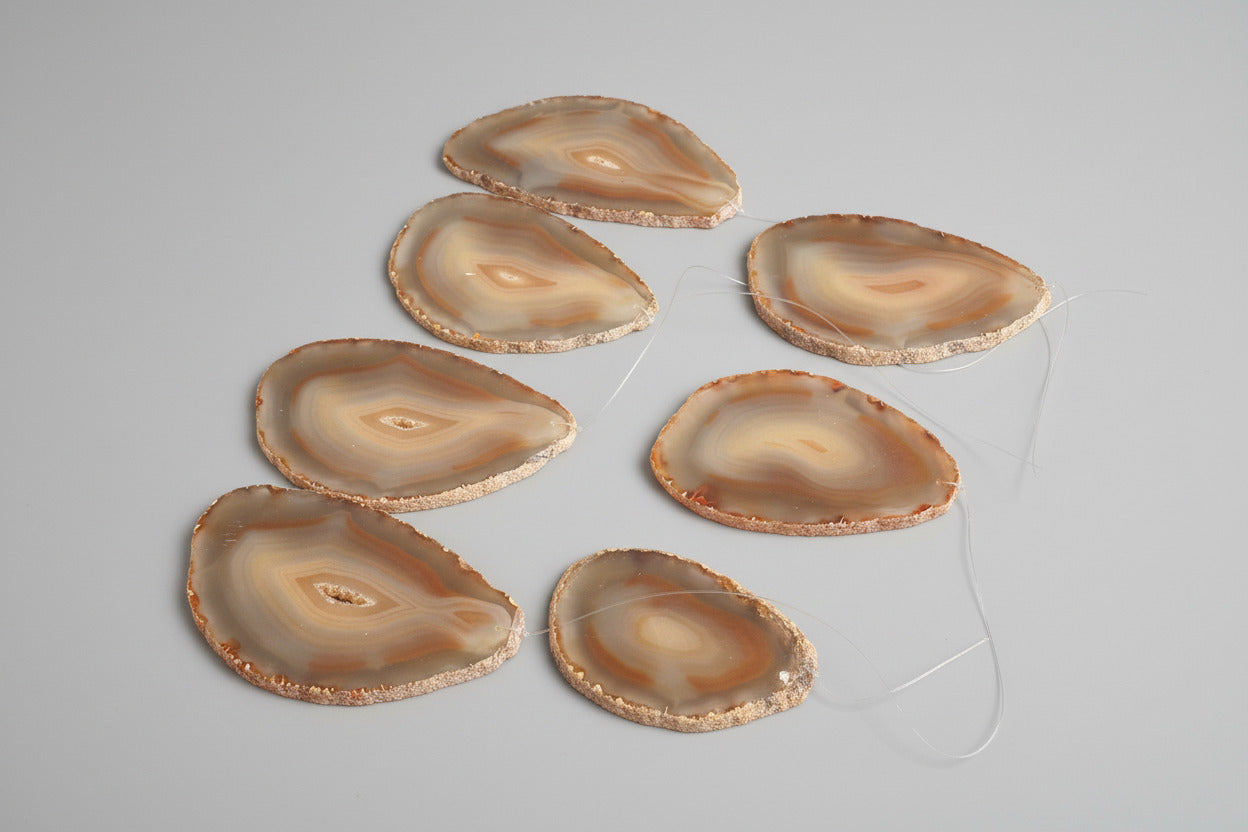 Agaat schijven los beige grijs