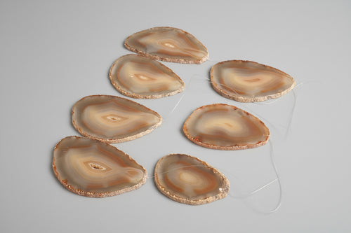 Agaat schijven los beige grijs