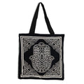 Tote Tas Katoen Hamsa Hand Zwart-Wit 45 cm